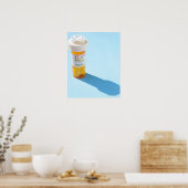 投薬でいっぱいのピルボトル ポスター (キッチン)