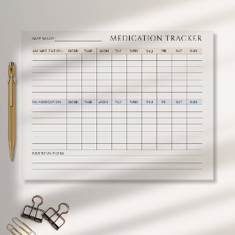 投薬トラッカーティアウェイメモ帳 ノートパッド
