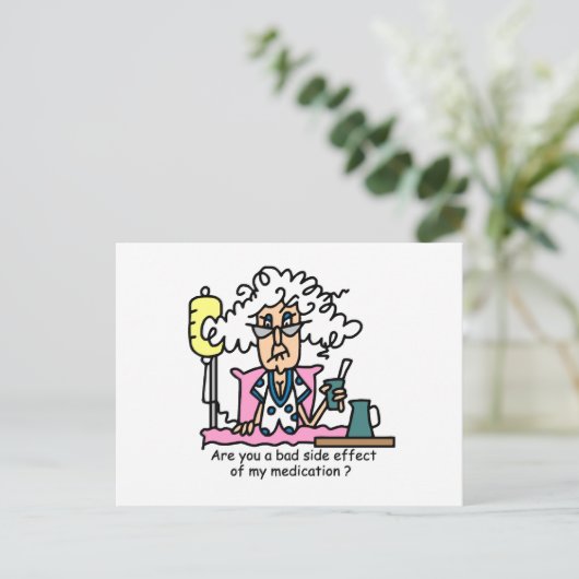 投薬副作用ユーモア ポストカード (スタンド正面)