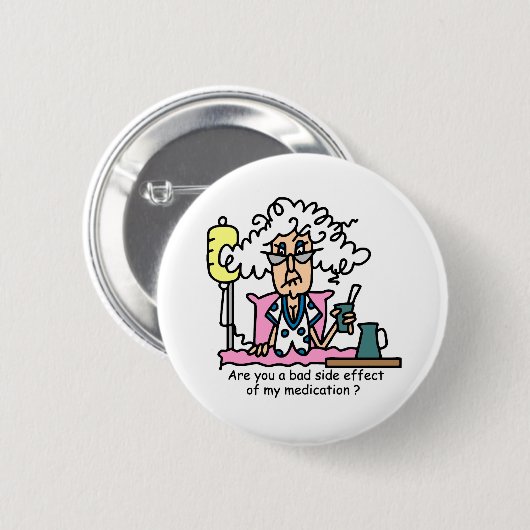 投薬副作用ユーモア 缶バッジ (正面&裏面)