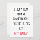 投資おもしろい銀行員の誕生日カード シーズンカード (正面/裏面)