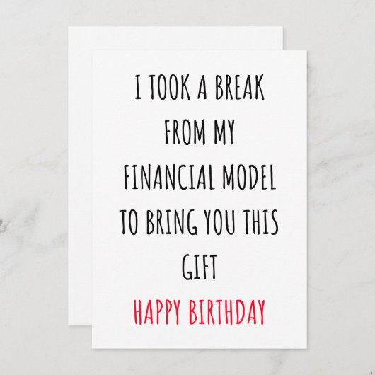 投資おもしろい銀行員の誕生日カード シーズンカード (正面/裏面)