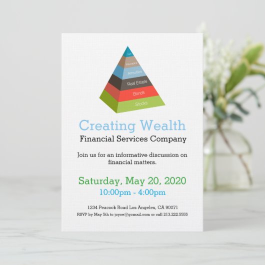 投資のピラミッドの図表の財政の招待状 招待状 (スタンド正面)