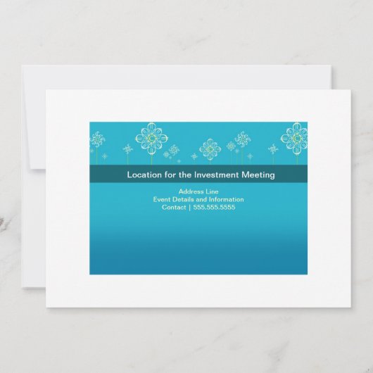 投資の会合の招待状カード 招待状 (裏面)