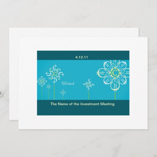 投資の会合の招待状カード 招待状 (正面/裏面)