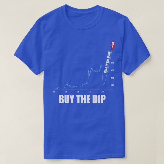 投資クリプトが月に対してThe Dip買を保持 Tシャツ (デザイン正面)