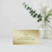 投資バンカーのためのデラックス金ゴールドリングや輪テーマ 名刺 (スタンド正面)