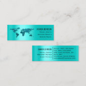 投資ファイナンス旅行ブログ世界地図ミント スキニー名刺 (正面/裏面)