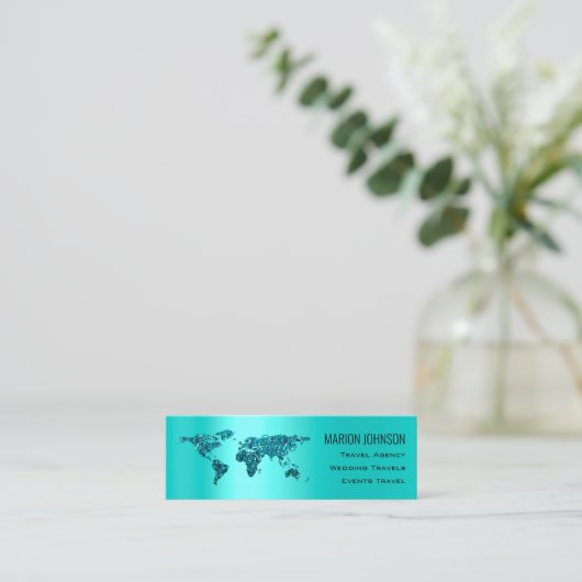 投資ファイナンス旅行ブログ世界地図ミント スキニー名刺 (スタンド正面)