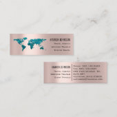 投資ファイナンス旅行ブログ世界地図金ゴールド スキニー名刺 (正面/裏面)