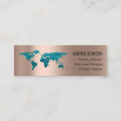 投資ファイナンス旅行ブログ世界地図金ゴールド スキニー名刺 (正面)