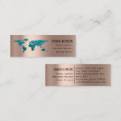 投資ファイナンス旅行ブログ世界地図金ゴールド スキニー名刺 (正面/裏面)