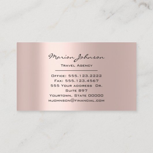 投資ファイナンス結婚の旅行バラ 名刺 (裏面)