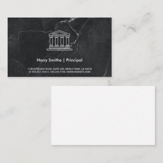 投資主 |ピラーアイコン |黒い大理石 名刺 (正面/裏面)