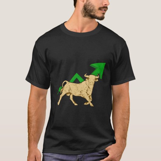投資家に対する強気市場トレーダーのギフト Tシャツ (正面)