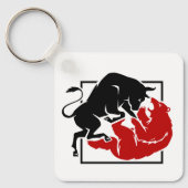 投資家の取引の強気及び弱気市場のカスタム キーホルダー (正面)