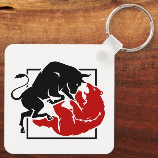 投資家の取引の強気及び弱気市場のカスタム キーホルダー (裏面)