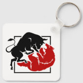 投資家の取引の強気及び弱気市場のカスタム キーホルダー (裏面)