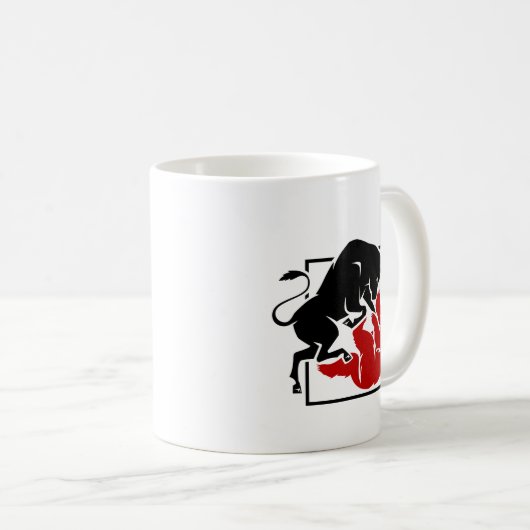 投資家の取引の強気及び弱気市場のカスタム コーヒーマグカップ (正面右)