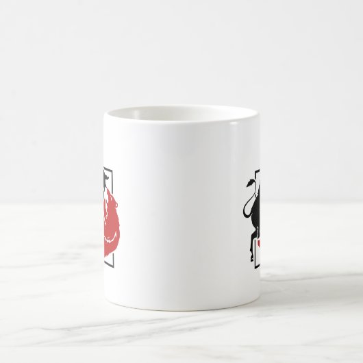 投資家の取引の強気及び弱気市場のカスタム コーヒーマグカップ (中央)