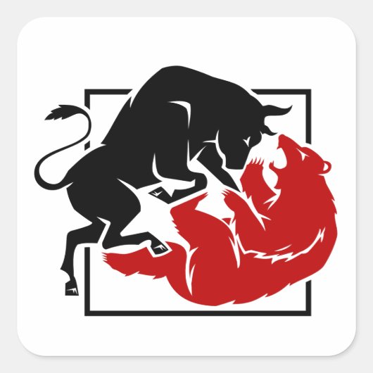 投資家の取引の強気及び弱気市場のカスタム スクエアシール (正面)