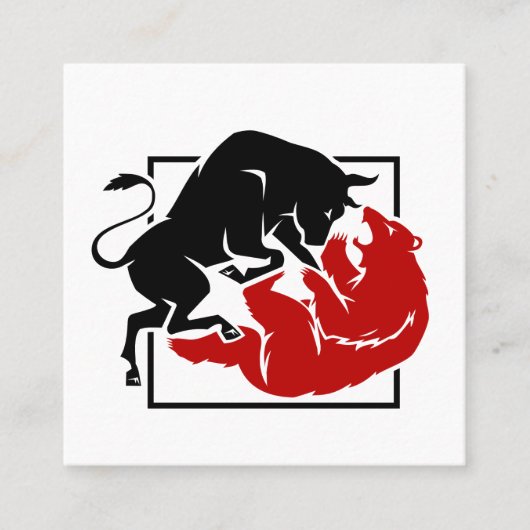 投資家の取引の強気及び弱気市場のカスタム スクエア名刺 (正面)