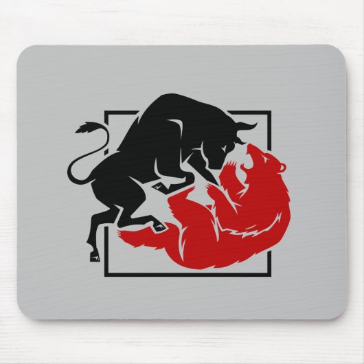 投資家の取引の強気及び弱気市場のカスタム マウスパッド (正面)