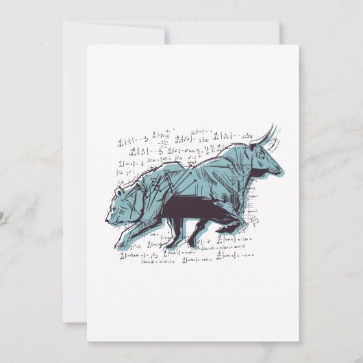 投資家の強気と弱気の市場カスタムカード 招待状 (正面)