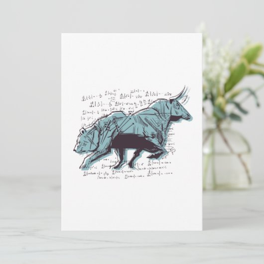 投資家の強気と弱気の市場カスタムカード 招待状 (スタンド正面)