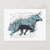 投資家の株価上昇と弱気市場取引 ポストカード (正面)