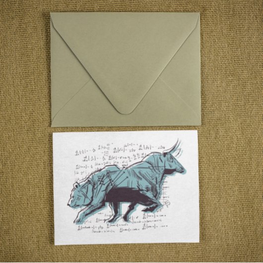 投資家の株価上昇と弱気市場取引 ポストカード