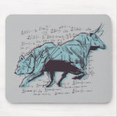 投資家の株価上昇と弱気市場取引 マウスパッド (正面)