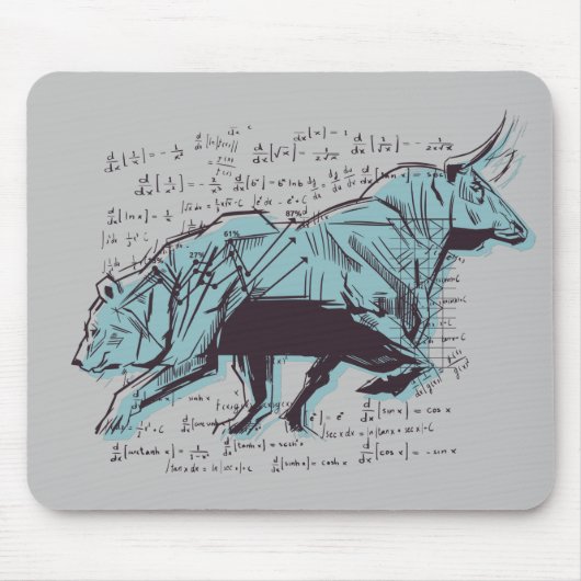 投資家の株価上昇と弱気市場取引 マウスパッド (正面)