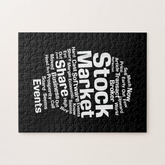 投資家の株式市場の言葉ヘッド ジグソーパズル (横)