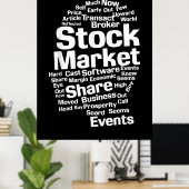 投資家の株式市場の言葉ヘッド ポスター (ホームオフィス)