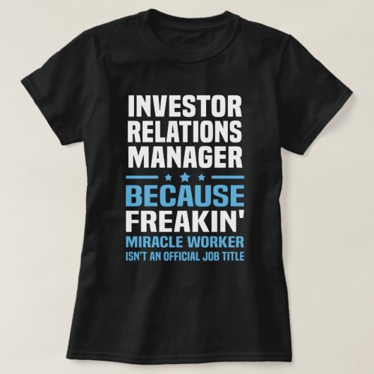 投資家広報管理者 Tシャツ (デザイン正面)