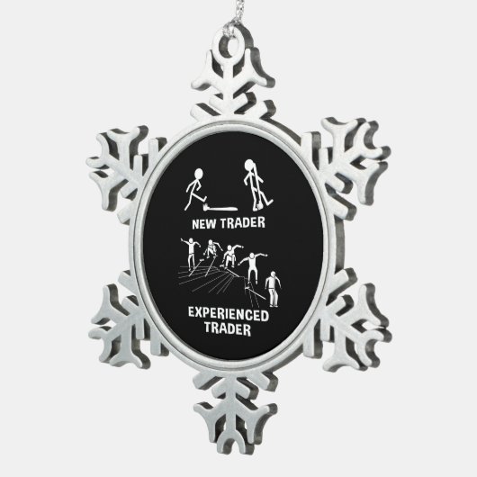 投資家経験豊富なトレーダー スノーフレークピューターオーナメント (右)