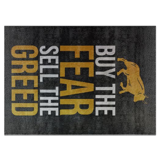 投資家買の懸念売り強気トレーダー カッティングボード (正面)