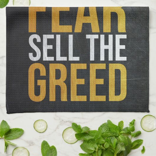 投資家買の懸念売り強気トレーダー キッチンタオル (折り畳み)