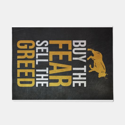 投資家買の懸念売り強気トレーダー ドアマット (正面)