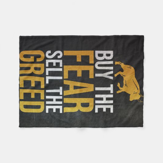 投資家買の懸念売り強気トレーダー フリースブランケット (正面(横))