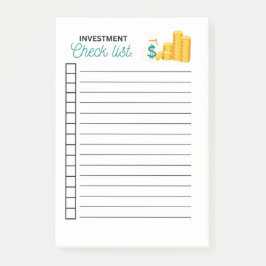 投資小切手リスト ポストイット