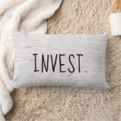 投資文字オン樺の木ツリーアクセントピロー ランバークッション (ブランケット)