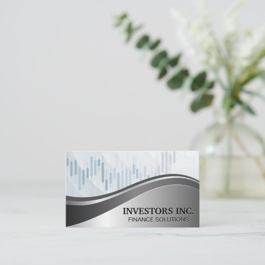 投資財務顧問 | ろうそく立てグラフ 名刺 (スタンド正面)