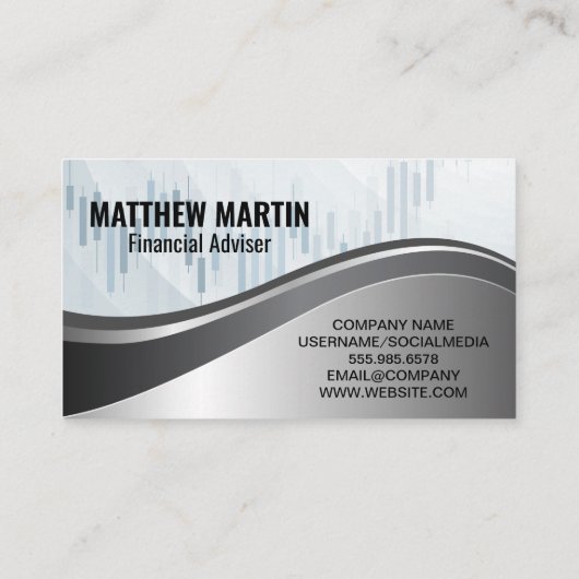 投資財務顧問 | ろうそく立てグラフ 名刺 (裏面)