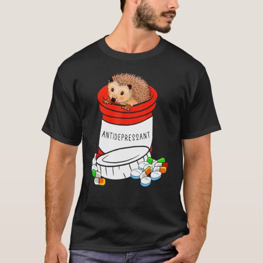 抗うつハリネズミかわいいハリネズミ Tシャツ (正面)