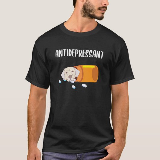抗うつ性かわいいラブラドール Tシャツ (正面)