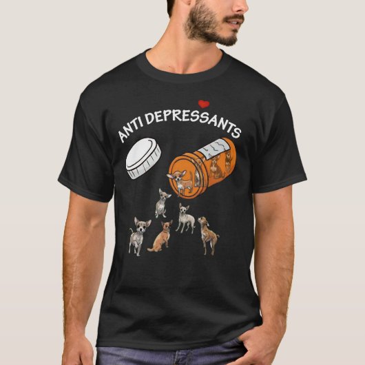 抗うつ薬チワホアオレンジボトル Tシャツ (正面)