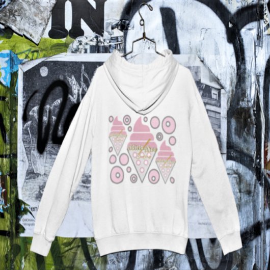 抗し難いアイスクリームリコリスフルジップフード付きスウェットシャツ パーカ