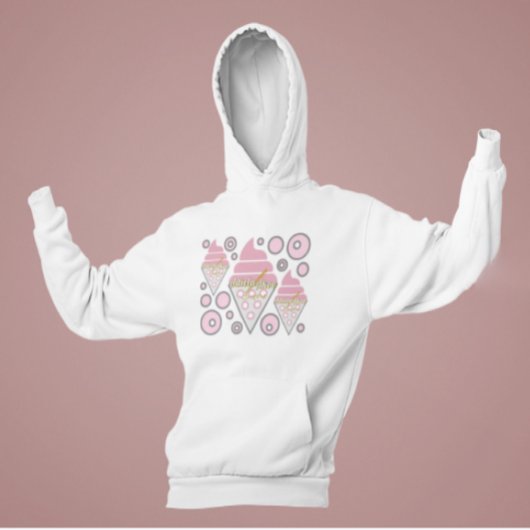 抗し難いアイスクリームリコリスフード付きスウェットシャツ パーカ